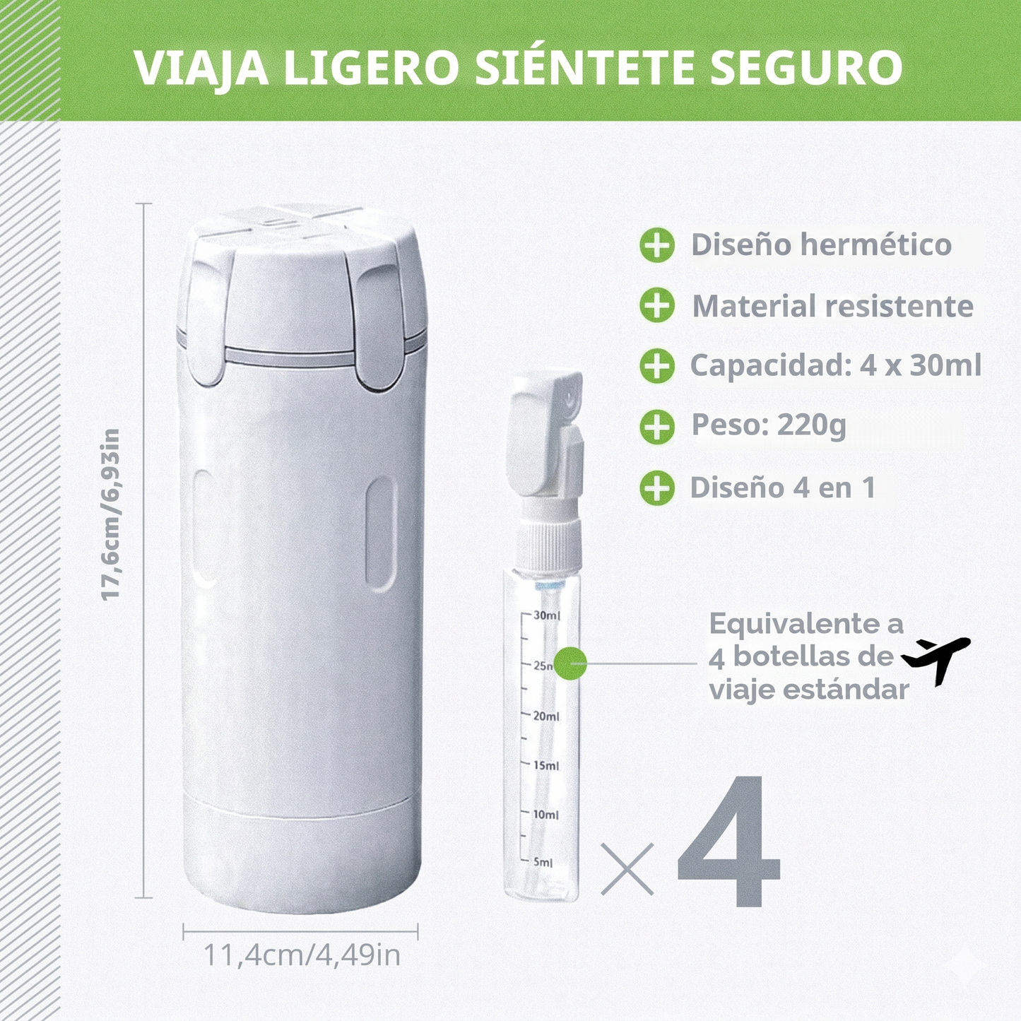 Dispensador Portátil 4 en 1